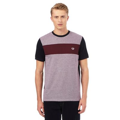 Fred Perry Red twill jersey panel t-shirt